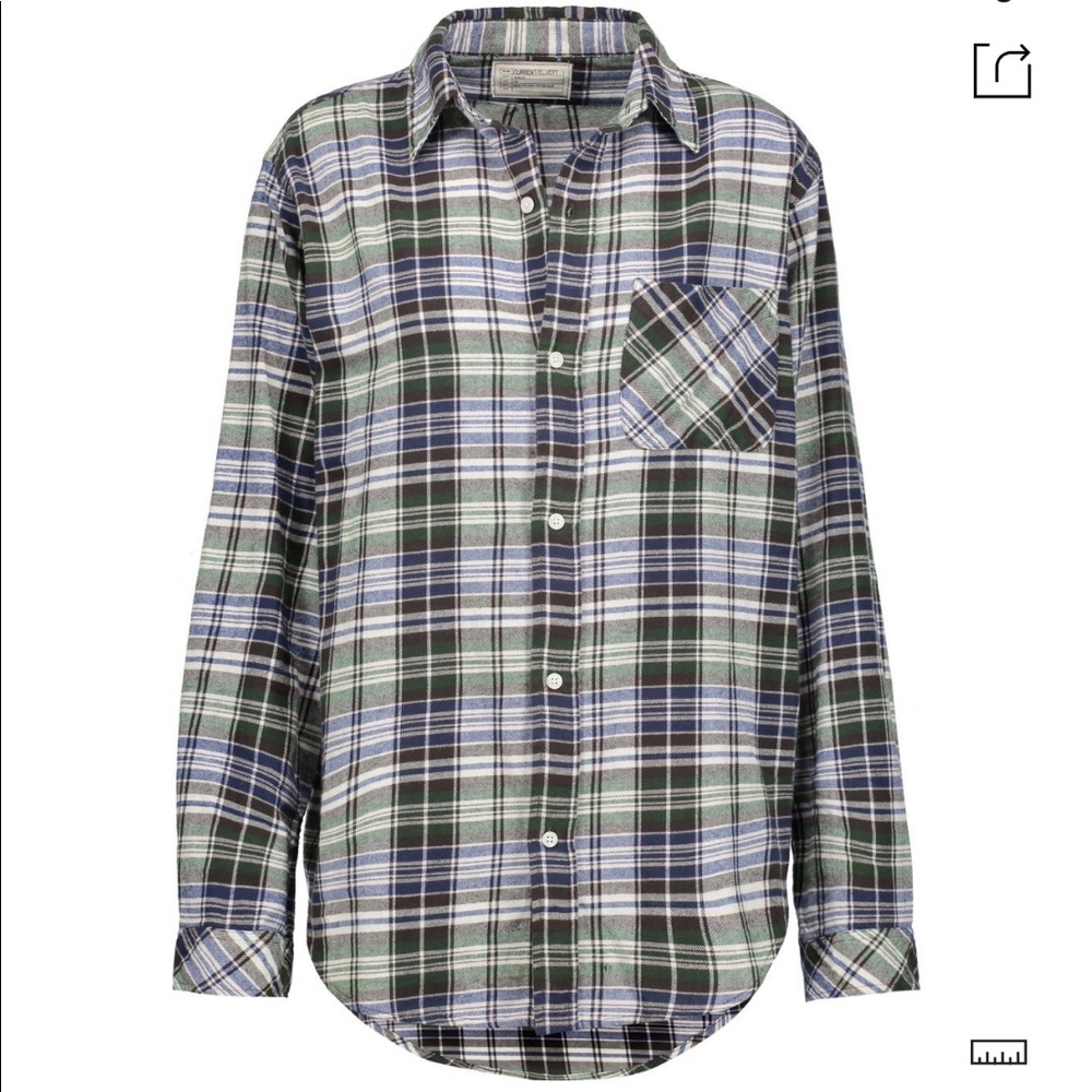 Current Elliott Plaid Cotton Flannel Shirt Size 0